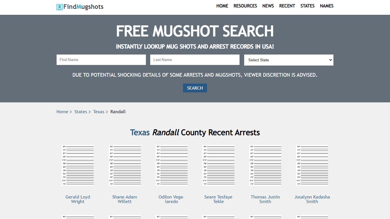 Find Randall Texas Mugshots - Find Mugshots